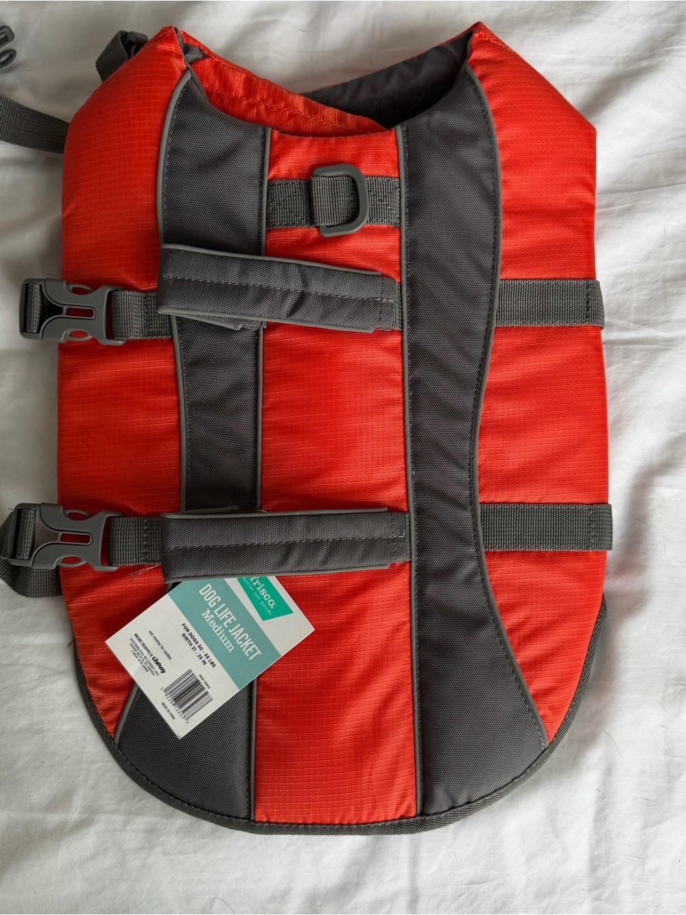 Dog Red and Gray Life Jacket - size Medium